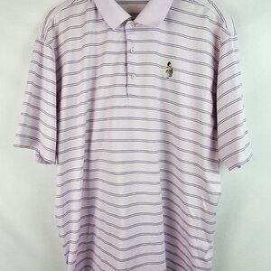 Peter Millar Men's Polo Golf Shirt Size XL Purple Short Sleeve Scottish Bagpiper